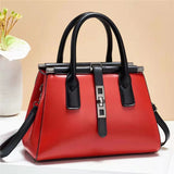 Red - Fashionable Messenger One-shoulder Large Simple Handbag - handbag at TFC&H Co.