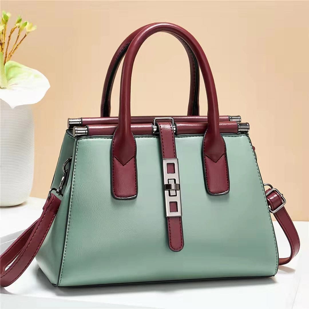 Green - Fashionable Messenger One-shoulder Large Simple Handbag - handbag at TFC&H Co.