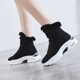 Black - Faux Fur Ankle Sneaker Boots - 2 colors - womens boots at TFC&H Co.