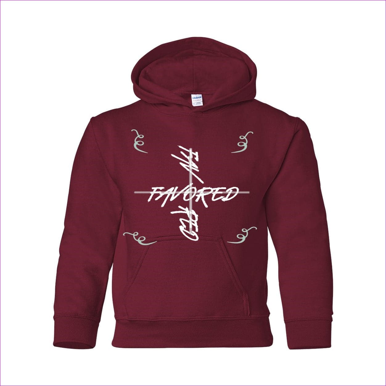 Garnet Favored 2 Heavy Blend Youth Hooded Sweatshirt - kids hoodies at TFC&H Co.