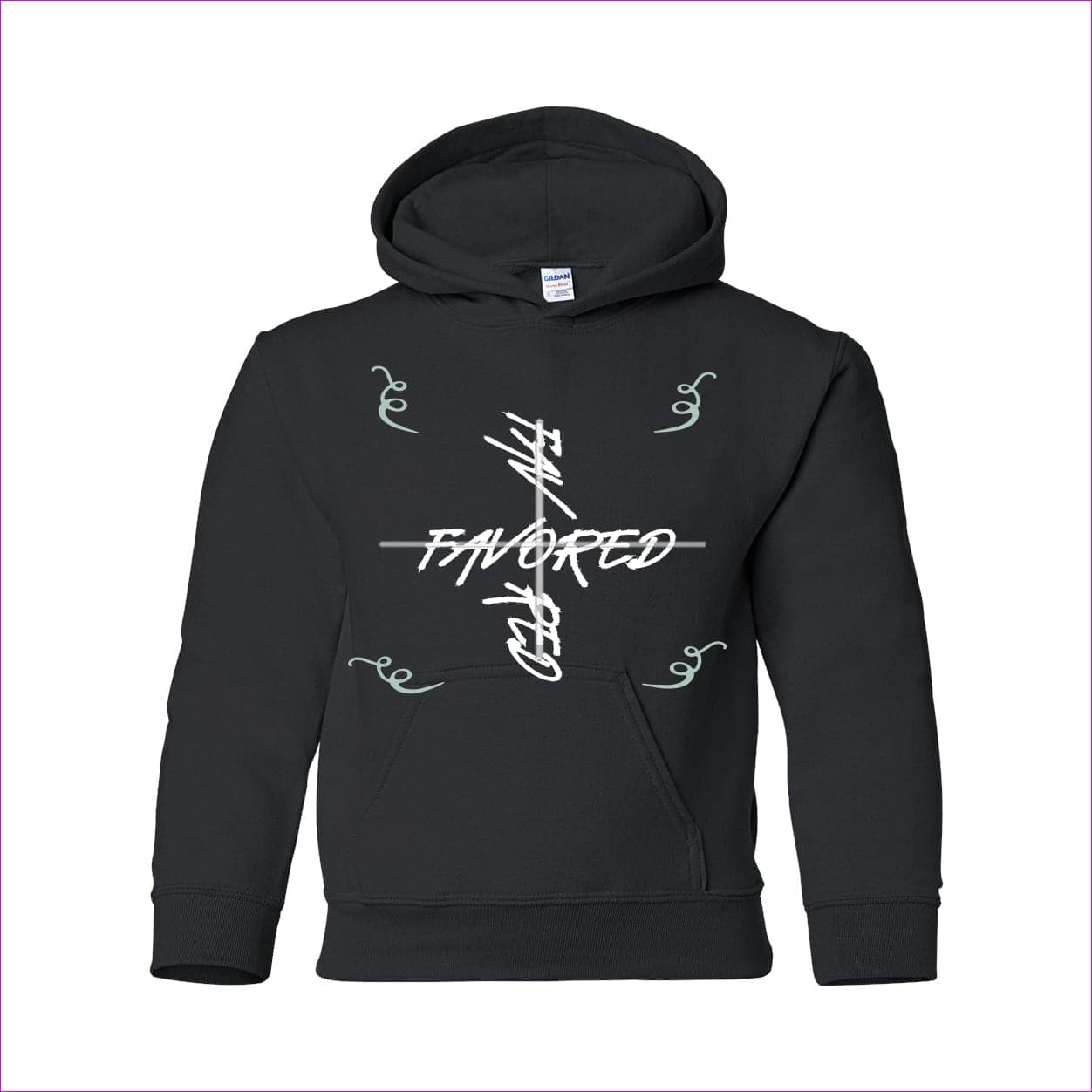 Black Favored 2 Heavy Blend Youth Hooded Sweatshirt - kids hoodies at TFC&H Co.