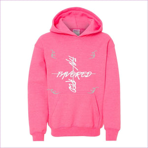 Safety Pink - Favored 2 Heavy Blend Youth Hooded Sweatshirt - kids hoodies at TFC&H Co.