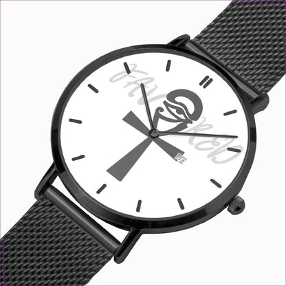 Black Favored 2 Stainless Steel Perpetual Calendar Quartz Watch - watch at TFC&H Co.