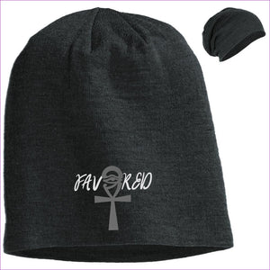 DT618 Slouch Beanie Charcoal Heather One Size - Favored Embroidered Cap, Knit Cap, Beanie - Beanie at TFC&H Co.