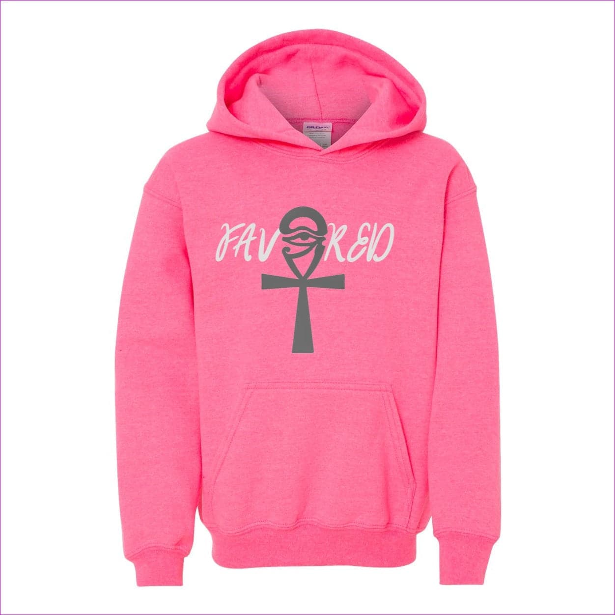 Safety Pink - Favored Heavy Blend Youth Hooded Sweatshirt - kids hoodie at TFC&H Co.