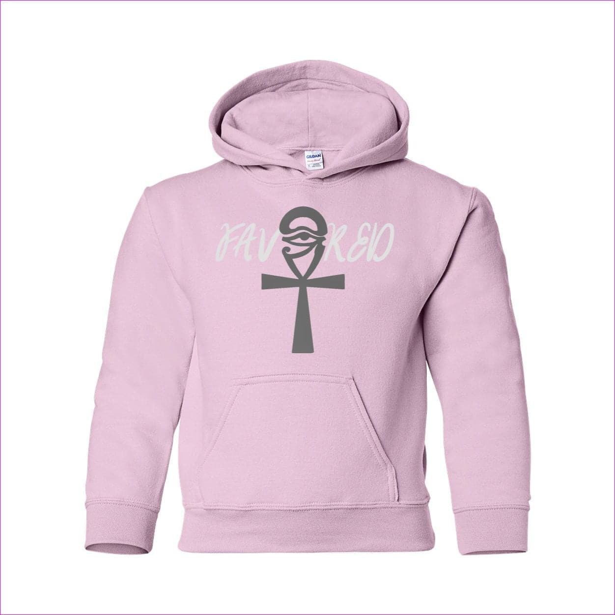 Light Pink Favored Heavy Blend Youth Hooded Sweatshirt - kids hoodie at TFC&H Co.