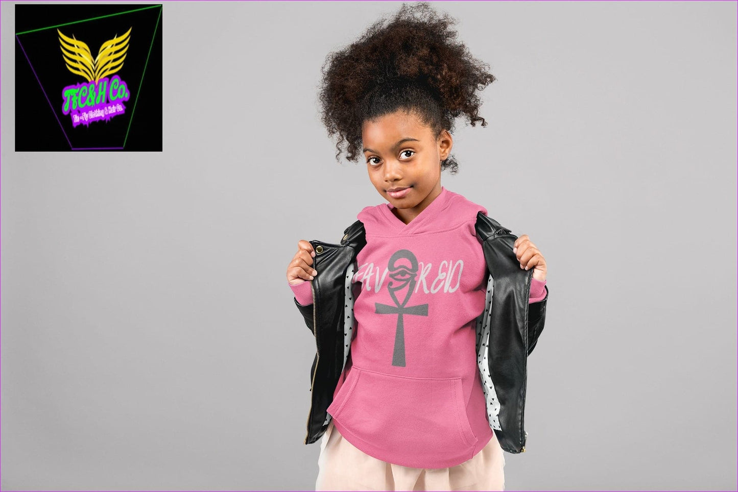 L Safety Pink Favored Heavy Blend Youth Hooded Sweatshirt - kids hoodie at TFC&H Co.
