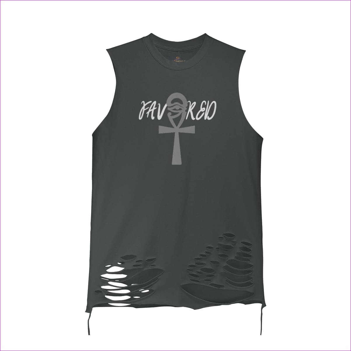 Black - Favored Unisex Ripped Tank Top - unisex tank top at TFC&H Co.
