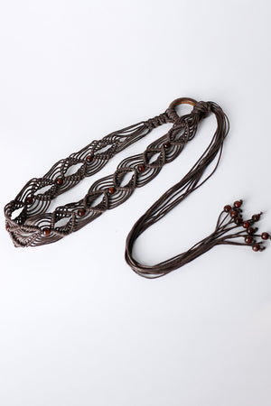 CHOCOLATE ONE SIZE Retro Braid Belt - 5 colors - belts at TFC&H Co.