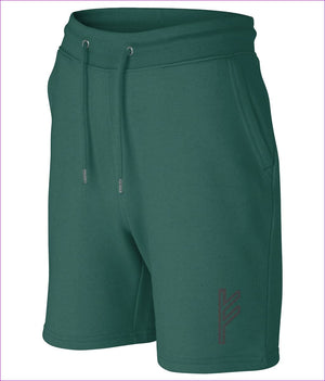 Glazed Green - Fehu Sun Embroidered Organic Recycled Trainer Shorts - unisex shorts at TFC&H Co.