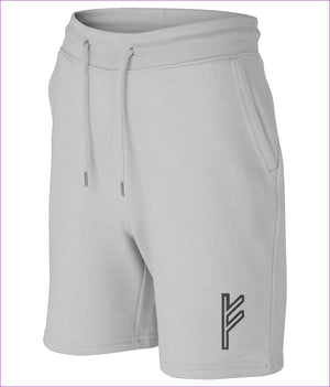 Heather Grey - Fehu Sun Embroidered Organic Recycled Trainer Shorts - unisex shorts at TFC&H Co.