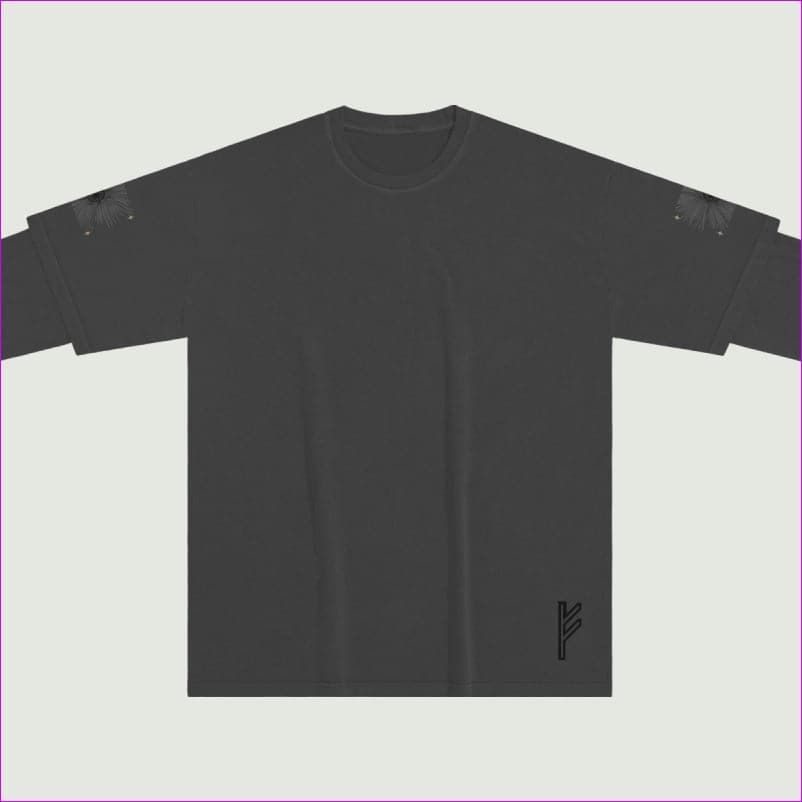 Dark Gray - Fehu Sun Unisex False Two Pieces Vintage Long Sleeve - Unisex T-Shirt at TFC&H Co.