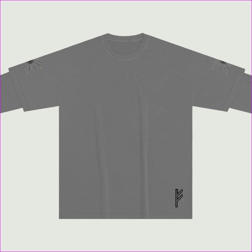 Light Gray - Fehu Sun Unisex False Two Pieces Vintage Long Sleeve - Unisex T-Shirt at TFC&H Co.