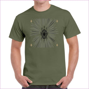 S Military Green - Fehu Sun Unisex Heavy Cotton T-Shirt - Unisex T-Shirt at TFC&H Co.