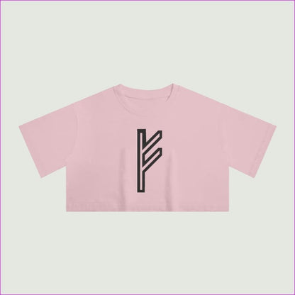 Pink Fehu Sun Womens Crop Top T-shirt - women's crop top at TFC&H Co.