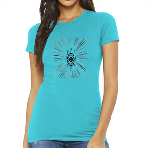 S TurquoiSe - Fehu Sun Womens Slim Fit Tee - Womens T-Shirts at TFC&H Co.
