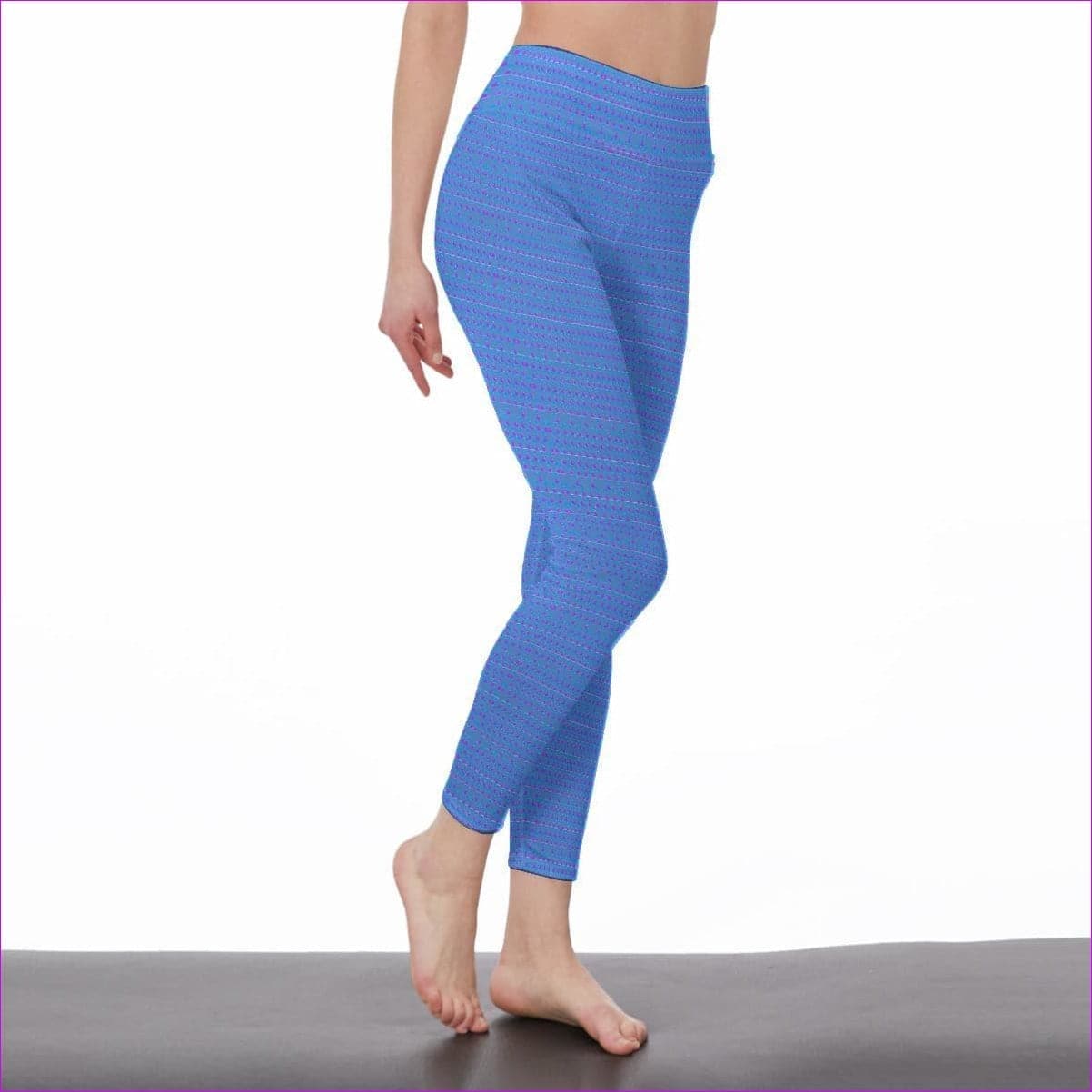blue Fishnet Candy Womens High Waist Leggings | Side Stitch Closure-Blue - women's leggings at TFC&H Co.