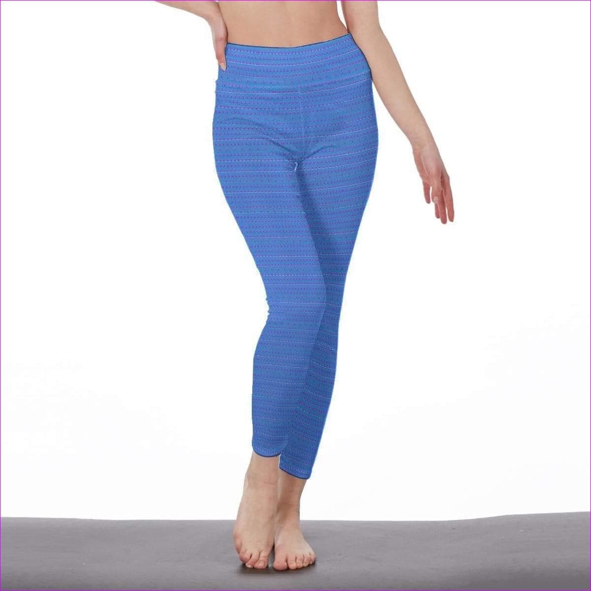 Fishnet Candy Womens High Waist Leggings | Side Stitch Closure-Blue - women's leggings at TFC&H Co.
