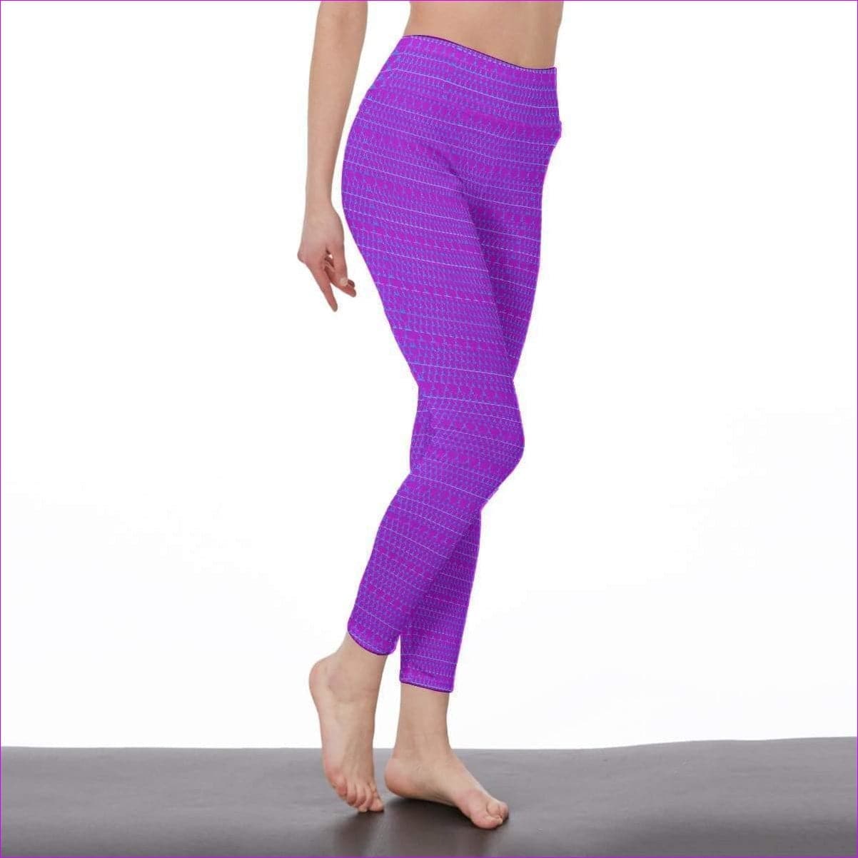 - Fishnet Candy Womens High Waist Leggings | Side Stitch Closure - Purple - womens leggings at TFC&H Co.