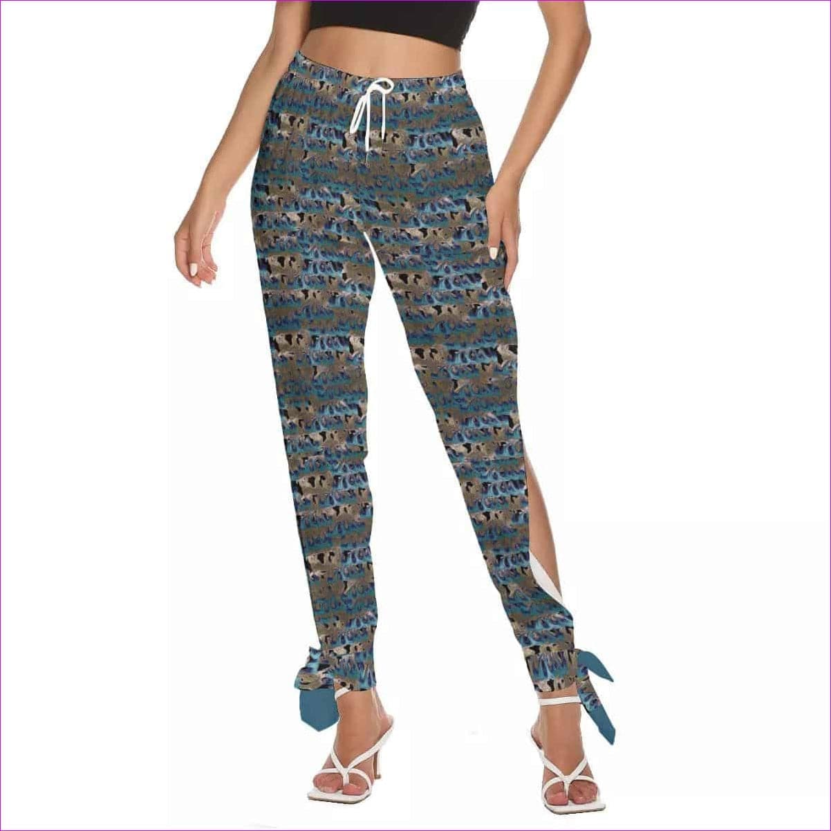 Flame Womens Side Cut-Out Bottom Strap Pants - women's pants at TFC&H Co.