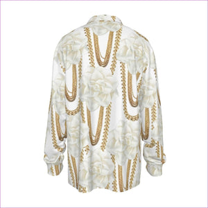 - Floral Chain Men's Imitation Silk Long-Sleeved Shirt - mens button up shirt at TFC&H Co.
