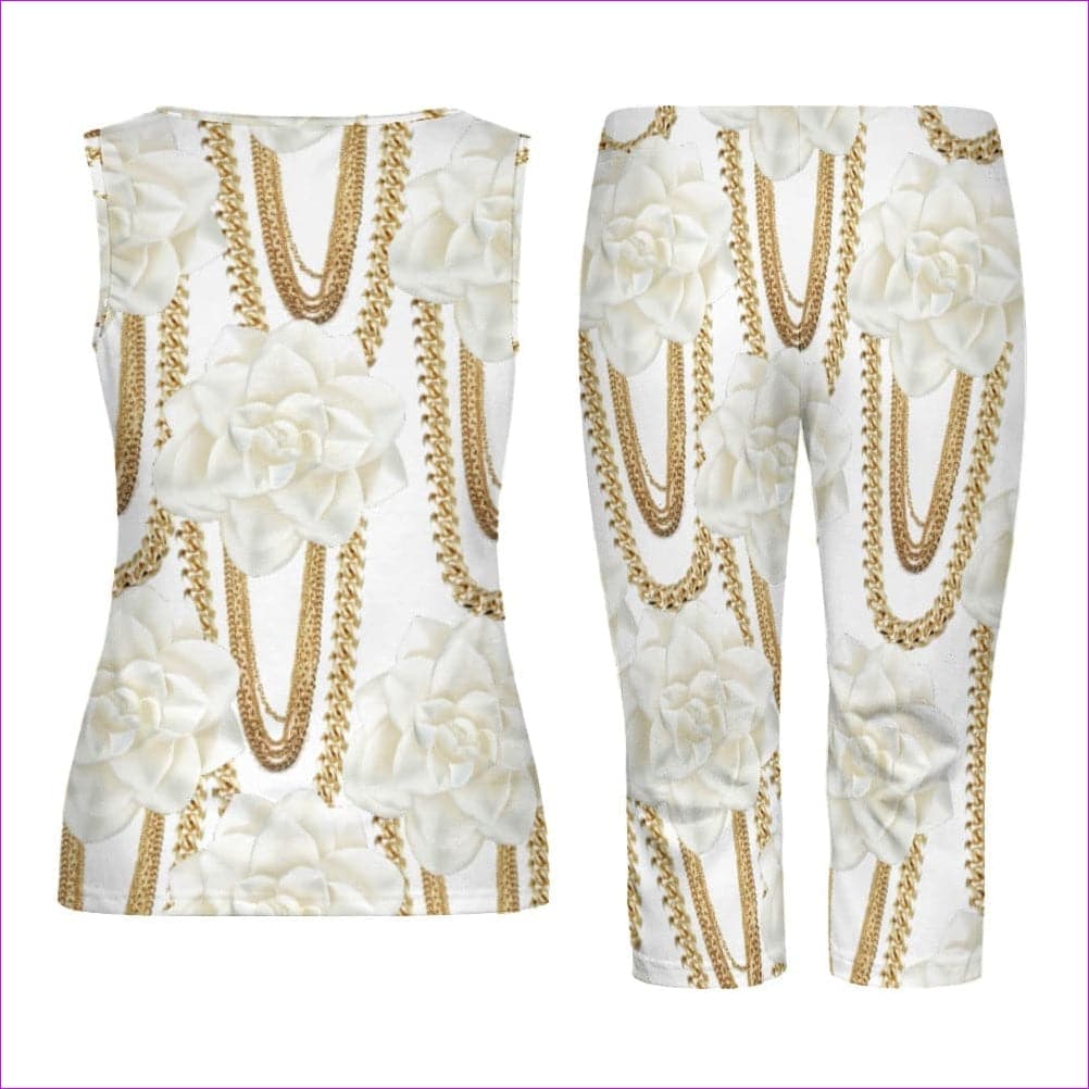 Floral Chain Womens Tank Top Set - 2 options - women's top & short set at TFC&H Co.