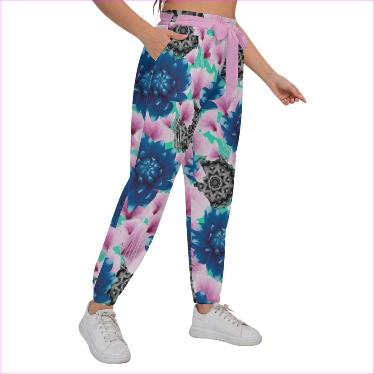 Floral Realm Women’s Pants With Waist Belt Voluptuous (+) Plus Size - women's pants at TFC&H Co.