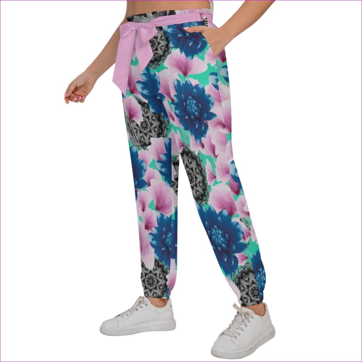 - Floral Realm Women’s Pants With Waist Belt Voluptuous (+) Plus Size - womens pants at TFC&H Co.