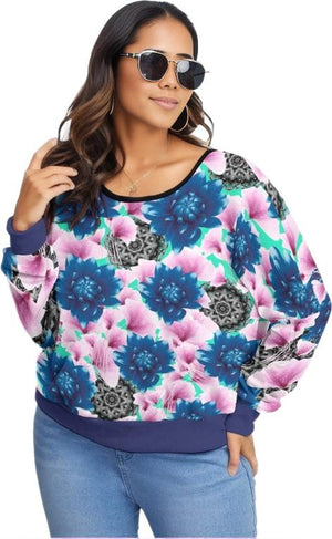 - Floral Realm Womens Backless Sweatshirt Voluptuous (+) Plus Size - womens sweatshirt at TFC&H Co.
