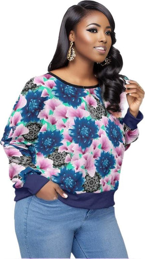 - Floral Realm Womens Backless Sweatshirt Voluptuous (+) Plus Size - womens sweatshirt at TFC&H Co.