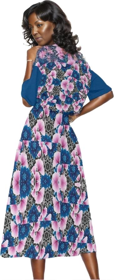 Floral Realm Womens Elastic Waist Dress 2 - women's dress at TFC&H Co.