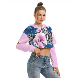 - Floral Realm Womens Heavy Fleece Hoodie With Hollow Out Sleeve - womens cropped hoodie at TFC&H Co.