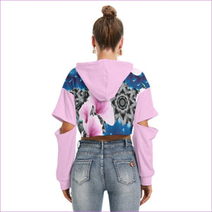 - Floral Realm Womens Heavy Fleece Hoodie With Hollow Out Sleeve - womens cropped hoodie at TFC&H Co.