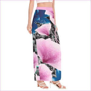 - Floral Realm Womens Side Slit Maxi Skirt - womens maxi skirt at TFC&H Co.