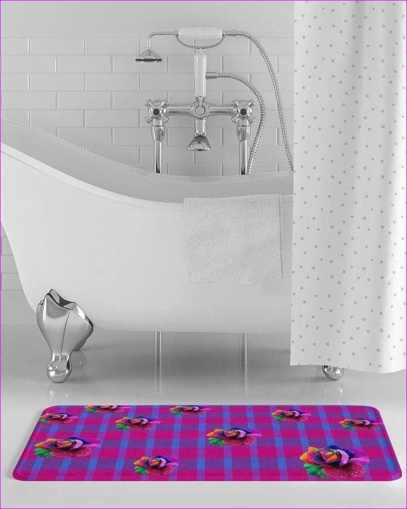 - Floral Reign Plaid Bath Mat - bath mat at TFC&H Co.