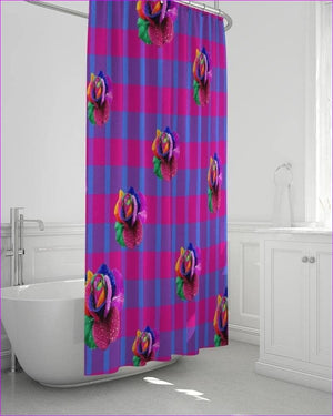 Floral Reign Plaid Shower Curtain 72"x72" - shower curtain at TFC&H Co.