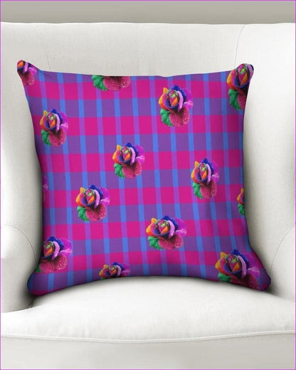 Floral Reign Plaid Throw Pillow Case 18"x18" - pillow case at TFC&H Co.