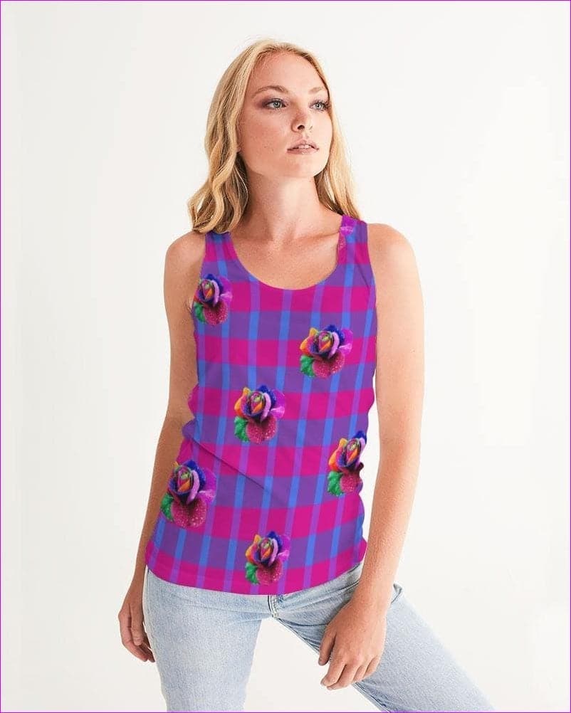 - Floral Reign Plaid Womens Tank - womens tank top at TFC&H Co.