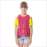 Red - Floral Wear Kids Cold Shoulder T-shirt With Ruffle Sleeves - kids top at TFC&H Co.