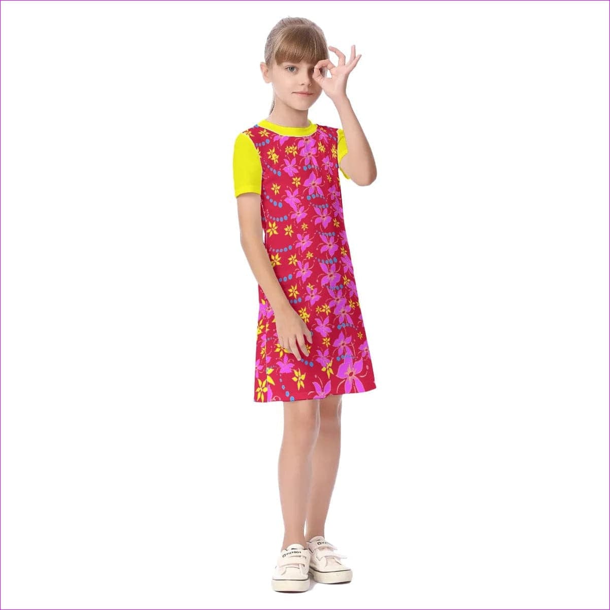 Floral Wear Kids Girls Short Sleeve Dress - kid's dress at TFC&H Co.