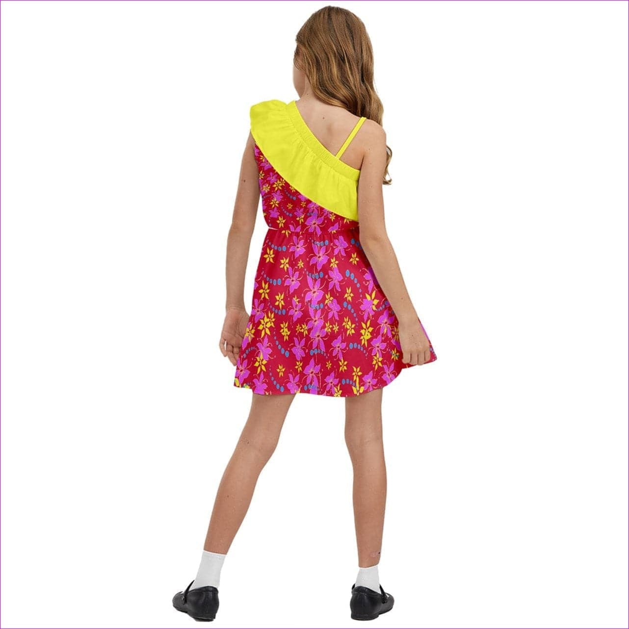 Floral Wear Kids One Shoulder Party Dress - kid's playwear-dresses at TFC&H Co.