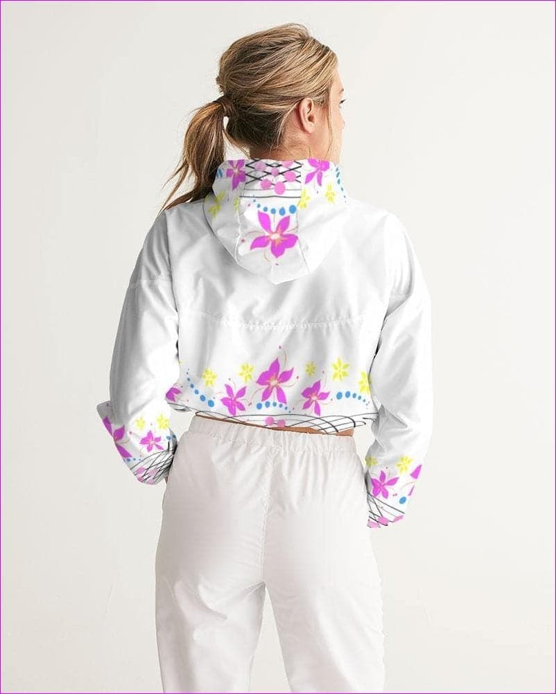 Floral Wear Womens Cropped Windbreaker - women's cropped hoodie at TFC&H Co.