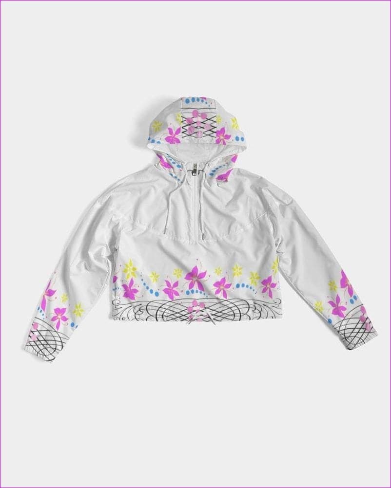 Floral Wear Womens Cropped Windbreaker - women's cropped hoodie at TFC&H Co.