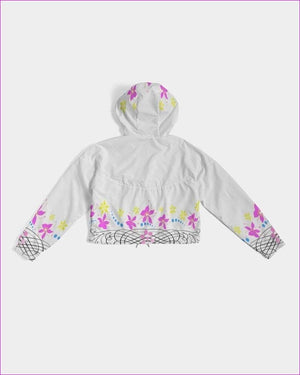 Floral Wear Womens Cropped Windbreaker - women's cropped hoodie at TFC&H Co.