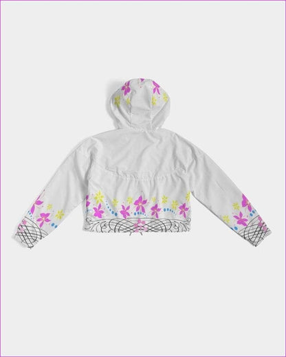 Floral Wear Womens Cropped Windbreaker - women's cropped hoodie at TFC&H Co.
