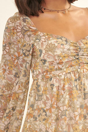 - Floral Woven Mini Dress - Ships from The US - womens dress at TFC&H Co.