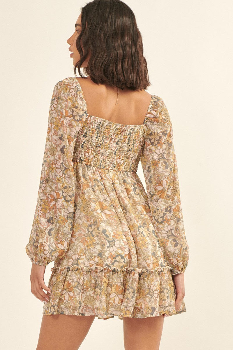 - Floral Woven Mini Dress - Ships from The US - womens dress at TFC&H Co.
