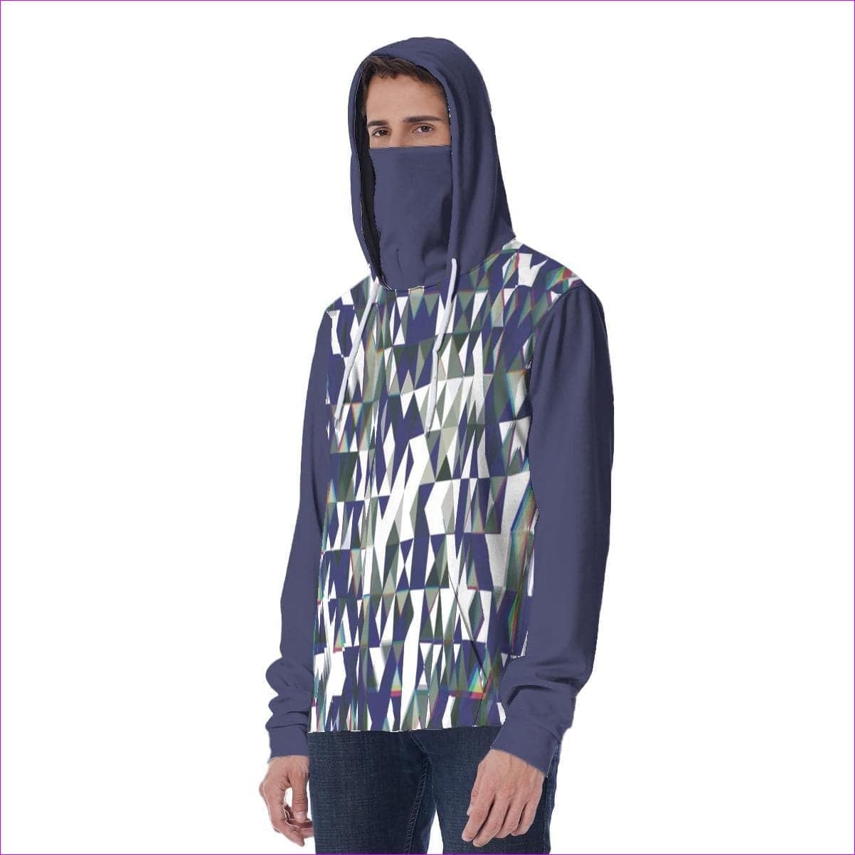 - Fractured Unisex Hoodie w/ Built in Mask - unisex hoodie at TFC&H Co.