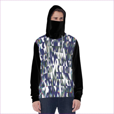 blue - Fractured Unisex Hoodie w/ Built-in Mask - unisex hoodie at TFC&H Co.