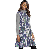 multi-colored - Fractured Womens High Neck Dress With Long Sleeve - womens dress at TFC&H Co.